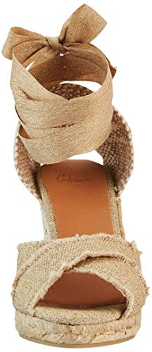 Castañer BLUMA/8/SS20032, Sandalias con cuña Tipo Alpargatas Mujer, Oro Claro, 38 EU