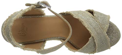 Castañer BROMELIA/6/SS20032, Sandalias con cuña Tipo Alpargatas Mujer, Plata, 39 EU