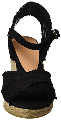 Castañer BROMELIA/8/001, Sandalias con cuña Tipo Alpargatas Mujer, Negro, 39 EU