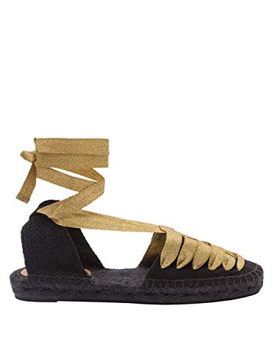 Castañer JEAN C/053, Alpargatas para Mujer, Negro/Oro (4023), 36