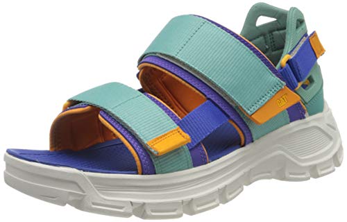 Cat Footwear Progressor, Sandalias de Gladiador Hombre, Multicolor (Deep Periwinkle/Flame Orange/Sea Blue Dazzling Bl Multi), 43 EU
