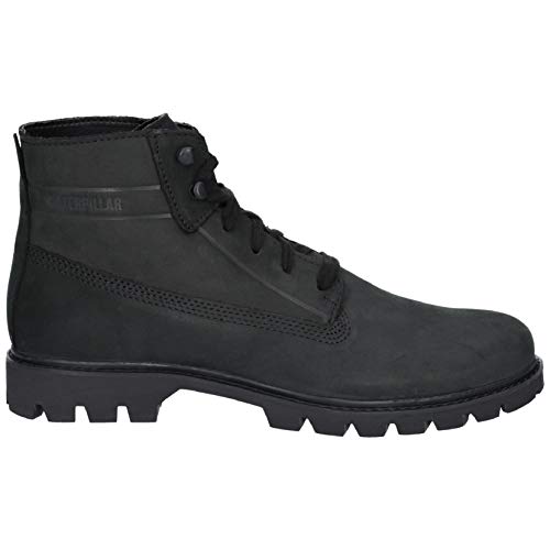 Cat Hombres Grano Entero Cuero Moderno Botas (Base) Negro - Negro, UK 10 (US 11/EU 44)