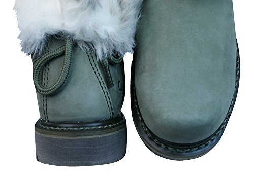 Caterpillar Bruiser Scrunch Forrado de Piel de Las Mujeres Botas de invierno-Green-38