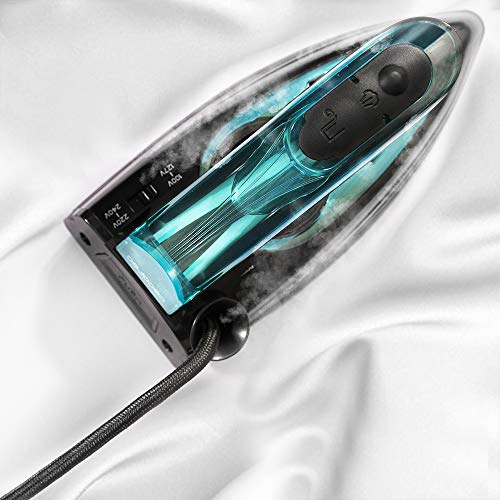 Cecotec Plancha de Viaje GoForce 8000 Folding Titanium. Potencia 1200 W, Vapor Continuo 15g/min, Golpe de Vapor 53g/min, Compacta, Ligera y Potente