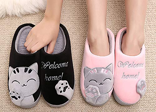 CELANDA Zapatillas de Casa para Mujer Hombre Cálido Zapatos de Estar Otoño Invierno Interior Casa Slippers Suave Algodón Zapatilla