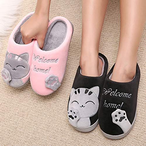 CELANDA Zapatillas de Casa para Mujer Hombre Cálido Zapatos de Estar Otoño Invierno Interior Casa Slippers Suave Algodón Zapatilla