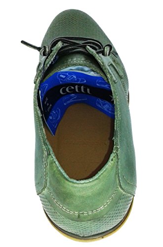 Cetti C1144, Zapatos para Hombre en Piel troquelada Color Verde (40)