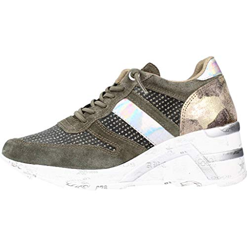 CETTI - Deportivo de cuña Kaki - Cuero para: Mujer Color: Ante RETE Militare Talla: 38