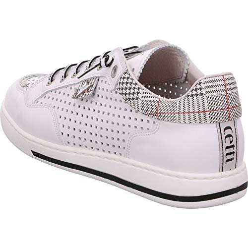 Cetti Zapatillas para hombre C-1181, de piel lisa, color blanco, color Blanco, talla 44 EU