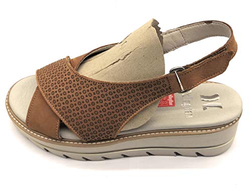 Challaghan 22704 - Sandalias de mujer modelo Long Beach con plantilla ultra suave adaptation Marrón Size: 39 EU