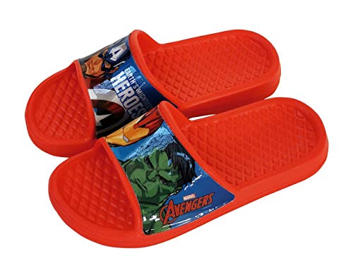 Chanclas Avengers Playa o Piscina - Flip-Flop Avengers Los Vengadores Marvel para niños (Rojo, Numeric_30)
