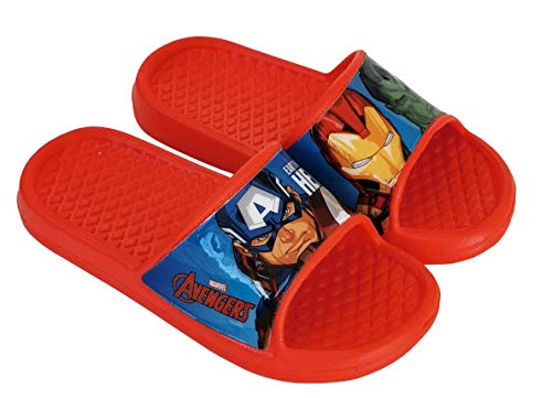 Chanclas Avengers Playa o Piscina - Flip-Flop Avengers Los Vengadores Marvel para niños (Rojo, Numeric_30)