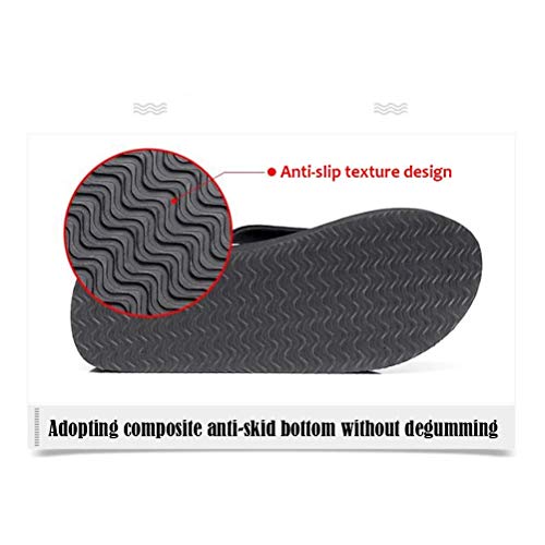 Chanclas de Flores Señoras Azul Plana Zapatos de Playa al Aire Libre Antideslizante Suave Transpirable Cómodo (Color: Negro, Tamaño: 235 mm)