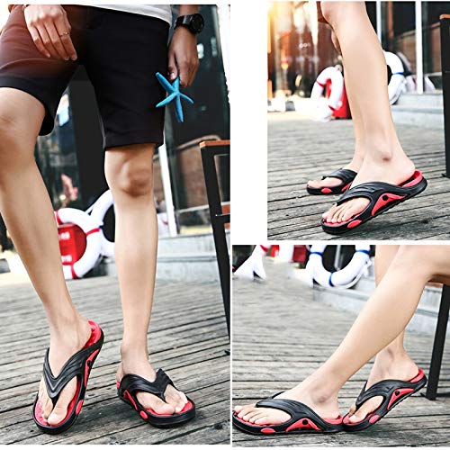 Chanclas Hombre Piscina Sandalias Verano, Zapatillas para Masaje de pies Zapatillas de Piscina Antideslizantes Unisex, Sandalia Tipo Chancla con función de Masaje Verano ( Color : Black , Size : 44 )