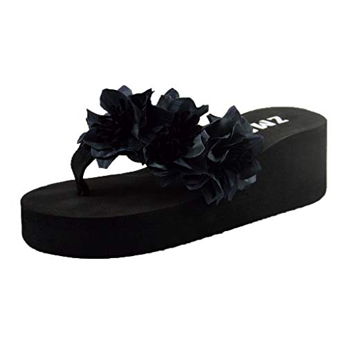 Chanclas Mujer Sandalias Mujer Verano 2019 Zapatos de Plataforma Cuña Playa Zapatillas Planas Sandalias de Punta Abierta Casual Fiesta Roman Tacones Altos Sandalias vpass