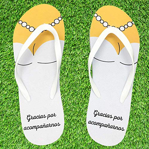 Chanclas Novios Gracias por acompañarnos (Pack de 12 Pares) Detalles de Boda Comprar Online