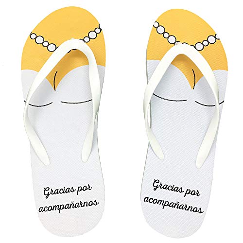 Chanclas Novios Gracias por acompañarnos (Pack de 12 Pares) Detalles de Boda Comprar Online