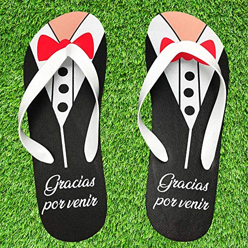 Chanclas Novios Gracias por Venir (Pack de 12 Pares) Detalles de Boda Comprar Online