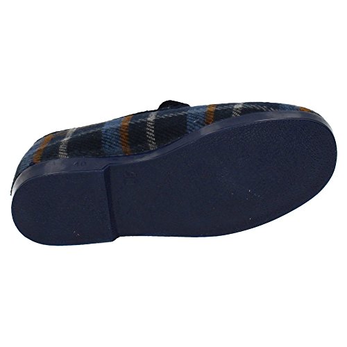 CHAPINES 91 Cuadros PAÑO Cerrada Hombre Zapatillas CASA Azul 40