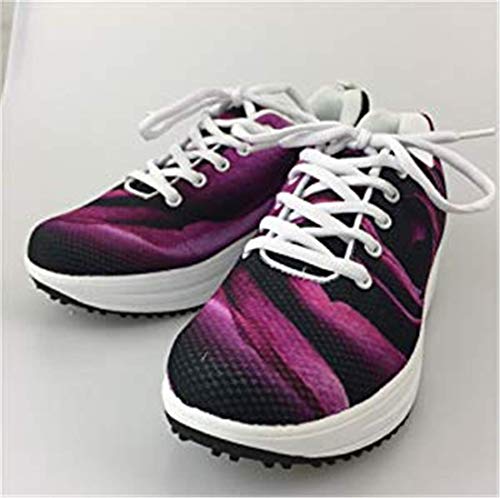 Chaqlin Zapatos de plataforma para mujer con aumento de altura, para paisaje, pintura, casual, zapatos de columpio para mujer, color Azul, talla 40 EU