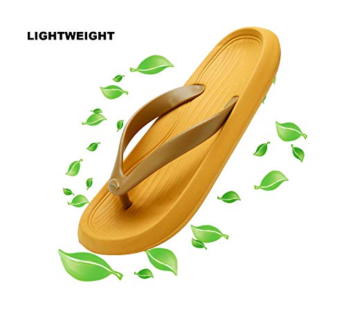 ChayChax Chanclas Hombre Mujer Verano Sandalias de Playa y Piscina Ligero Zapatillas de Ducha Antideslizante（Amarillo,38-39 EU