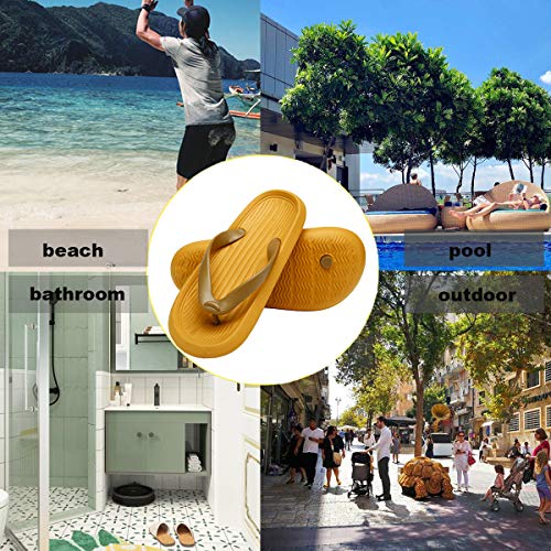 ChayChax Chanclas Hombre Mujer Verano Sandalias de Playa y Piscina Ligero Zapatillas de Ducha Antideslizante（Amarillo,38-39 EU
