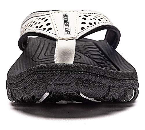 ChayChax Chanclas Hombre Sandalias Deportivo de Playa y Piscina Verano Zapatillas Flip Flops con Suela de Goma,Blanco,44 EU