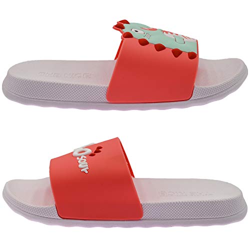 ChayChax Zapatillas de Baño para Niños Ligero Bañarse Chanclas de Casa Suave Zapatos de Playa y Piscina para Niña Niño,Rosa Rojo,27/28 EU