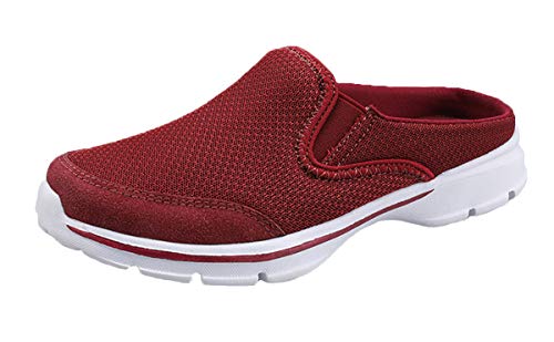 ChayChax Zapatillas de Estar por Casa para Mujer Hombre Zuecos Cómodos Suave Pantuflas de Interior Exterior Antideslizante Ligero Planos Zapatos de Casa, Rojo, 41 EU
