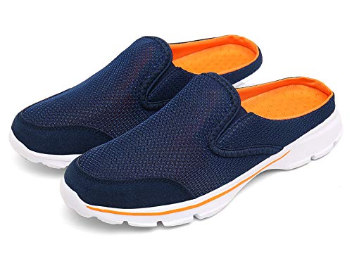 ChayChax Zapatillas de Estar por Casa para Mujer Hombre Zuecos Cómodos Suave Pantuflas de Interior Exterior Antideslizante Ligero Planos Zapatos de Casa, Azul Naranja, 37 EU
