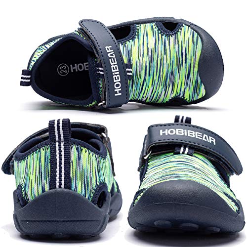 ChayChax Zapatos de Agua para Niños Sandalias con Punta Cerrada de Deportivo Secado Rápido Zapatillas de Playa Piscina Natación, Verde, 28 EU