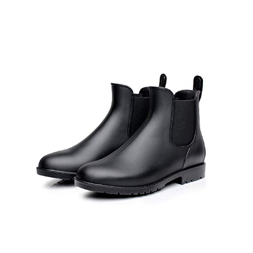 Chelsea Ladies Boot Botas de Goma de Trabajo para Mujer Botas de Agua con la Suela Antideslizante para Mujer Black Size 43