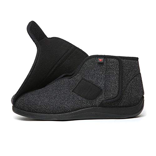 chenhe Calzado para diabéticos amplitud Ajustables,Zapatillas Ajustables de Espuma viscoelástica para Hombre, Zapatos de caña Alta Ligeros con Suela de Goma Antideslizante-Gris_43EU