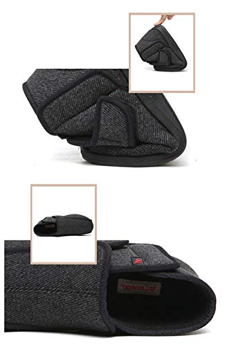 chenhe Calzado para diabéticos amplitud Ajustables,Zapatillas Ajustables de Espuma viscoelástica para Hombre, Zapatos de caña Alta Ligeros con Suela de Goma Antideslizante-Gris_43EU