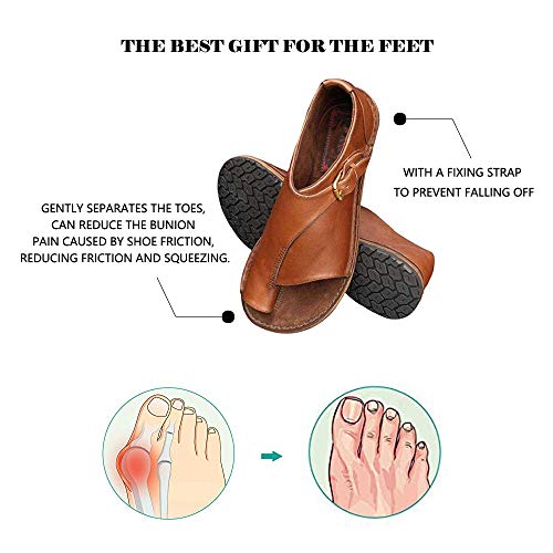 Chickwin Sandalias Mujer Planas Cómodos, Zapatos de Verano Planas Bohemias Elegant Zapatos de Playa Moda Fiesta Cuero Slingback Peep Toe Talla Grandes Plataforma Cuña (CN39=245mm,Naranja)