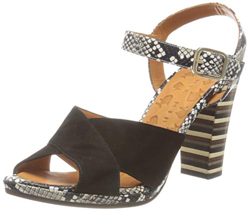 Chie Mihara AILA, Sandalia con Pulsera Mujer, Negro (Ante Negro Ante Negro Mambo Natur Ante Negro Ante Negro Mambo Natur), 41 EU