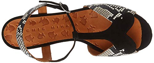 Chie Mihara egista, Sandalia con Pulsera para Mujer, Negro Mambo Natur Ante Negro Mambo Natur Ante Negro, 40 EU