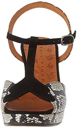 Chie Mihara egista, Sandalia con Pulsera para Mujer, Negro Mambo Natur Ante Negro Mambo Natur Ante Negro, 40 EU