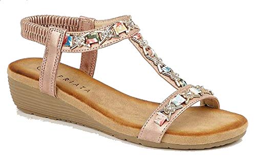 Cipriata, Sandalal de Mujer, Oro Rosa, Talla 36 EU / 3 UK