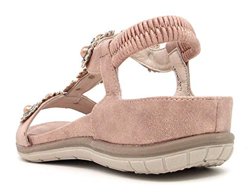 Cipriata - Sandalia Modelo Maida con pedrería para Mujer (37 EU) (Oro Rosa)