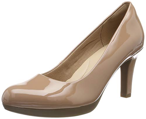 Clarks Adriel Viola, Zapatos de Tacón Mujer, Beige (Praline Patent Praline Patent), 39.5 EU