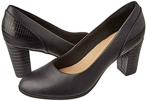 Clarks Alayna Ray, Zapatos de Vestir par Uniforme Mujer, Combi Negro, 39 EU