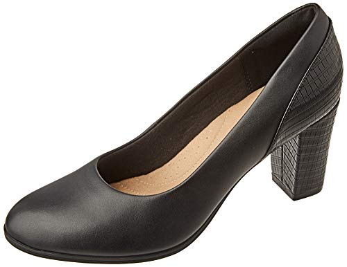 Clarks Alayna Ray, Zapatos de Vestir par Uniforme Mujer, Combi Negro, 39 EU