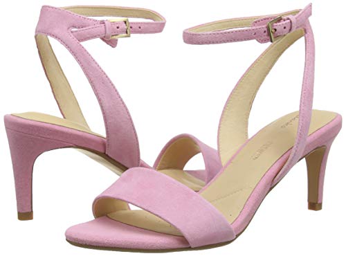 Clarks Amali Jewel, Zapatos con Tacon y Correa de Tobillo para Mujer, Rosa (Pink Suede Pink Suede), 39.5 EU