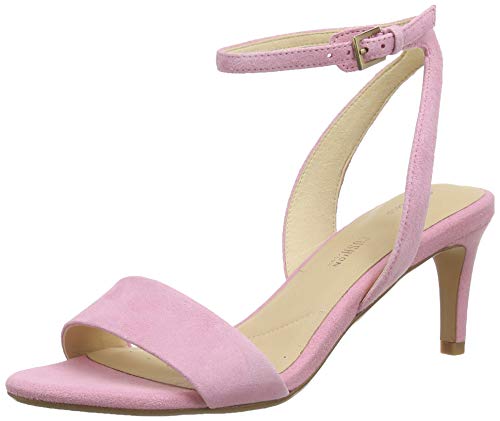 Clarks Amali Jewel, Zapatos con Tacon y Correa de Tobillo para Mujer, Rosa (Pink Suede Pink Suede), 39.5 EU