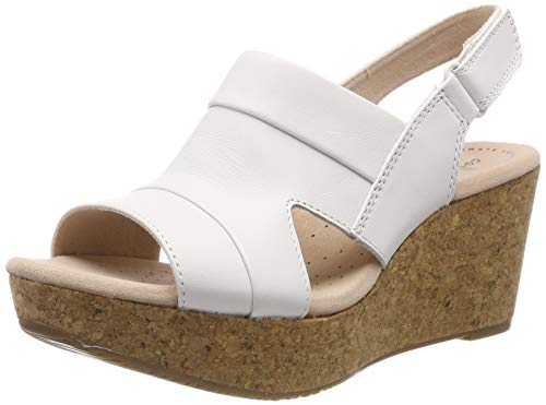 Clarks Annadel Ivory, Sandalias de Talón Abierto Mujer, Blanco (White-), 38 EU