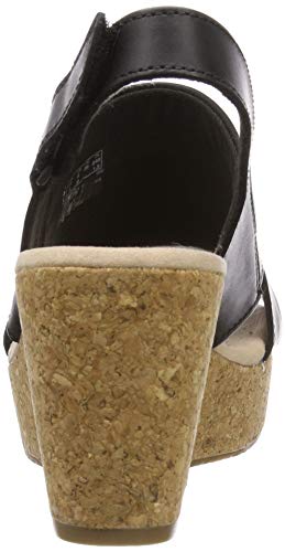 Clarks Annadel Ivory, Sandalias de Talón Abierto Mujer, Negro (Black Leather-), 39.5 EU
