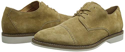 Clarks Atticus Cap, Zapatos de Cordones Derby Hombre, Beige (Dark Sand Suede Dark Sand Suede), 40 EU