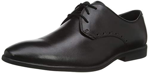Clarks Bampton Park, Oxford Plano Hombre, Cuero Negro, 43 EU