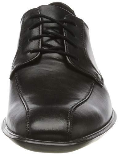 Clarks Bensley Run, Zapatos de Cordones Derby Hombre, Negro (Black Leather Black Leather), 45 EU